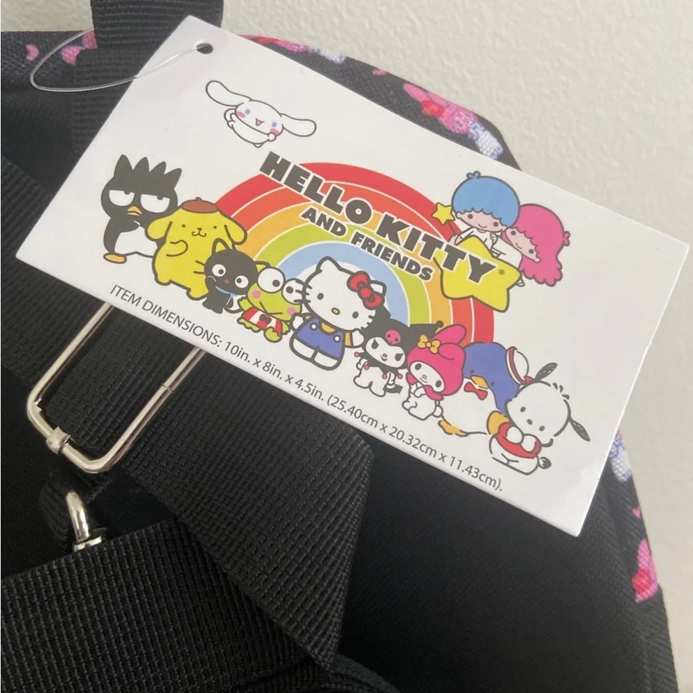 Sanrio My Melody mini backpack Summer Black Pink Hearts NWT